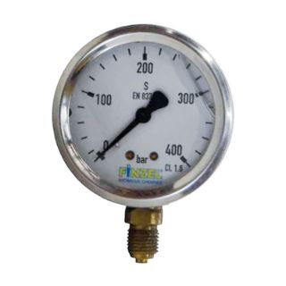 تصویر  گیج استیل برنج 6FINZEL سانت افقی 400بار