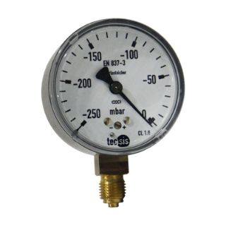 تصویر   گیج فشار بلک استیل برنج TECSIS صفحه 6 سانت خشک عمودی 0-250- میلی بار