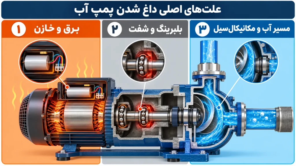 علت‌های اصلی داغ شدن پمپ آب