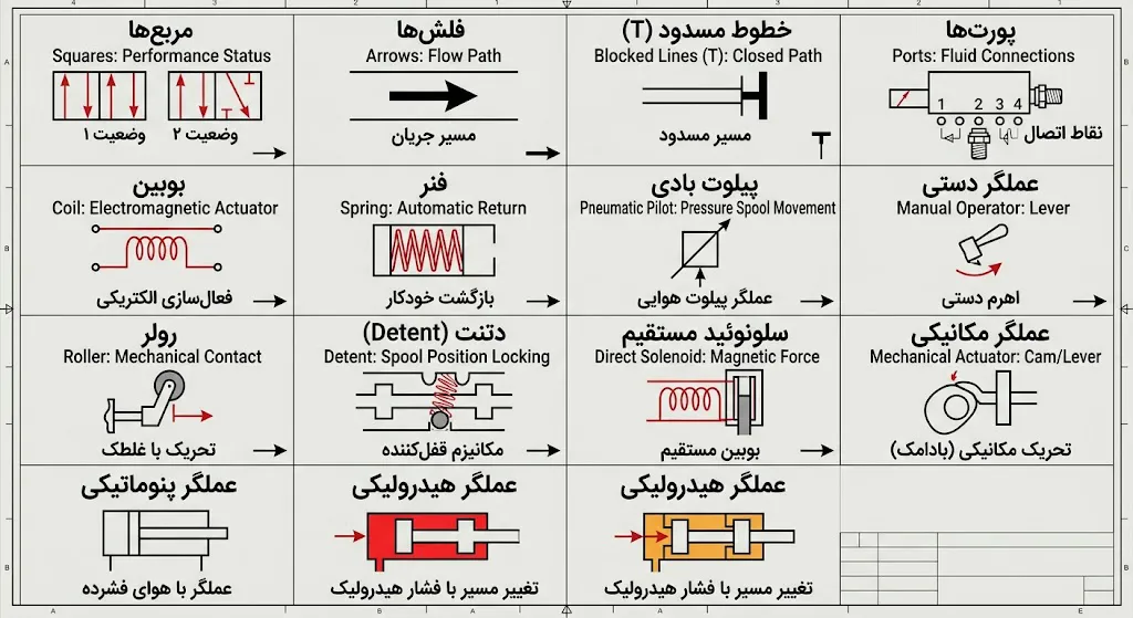 نمادهای موجود در نقشه فنی سلونوئید ولو