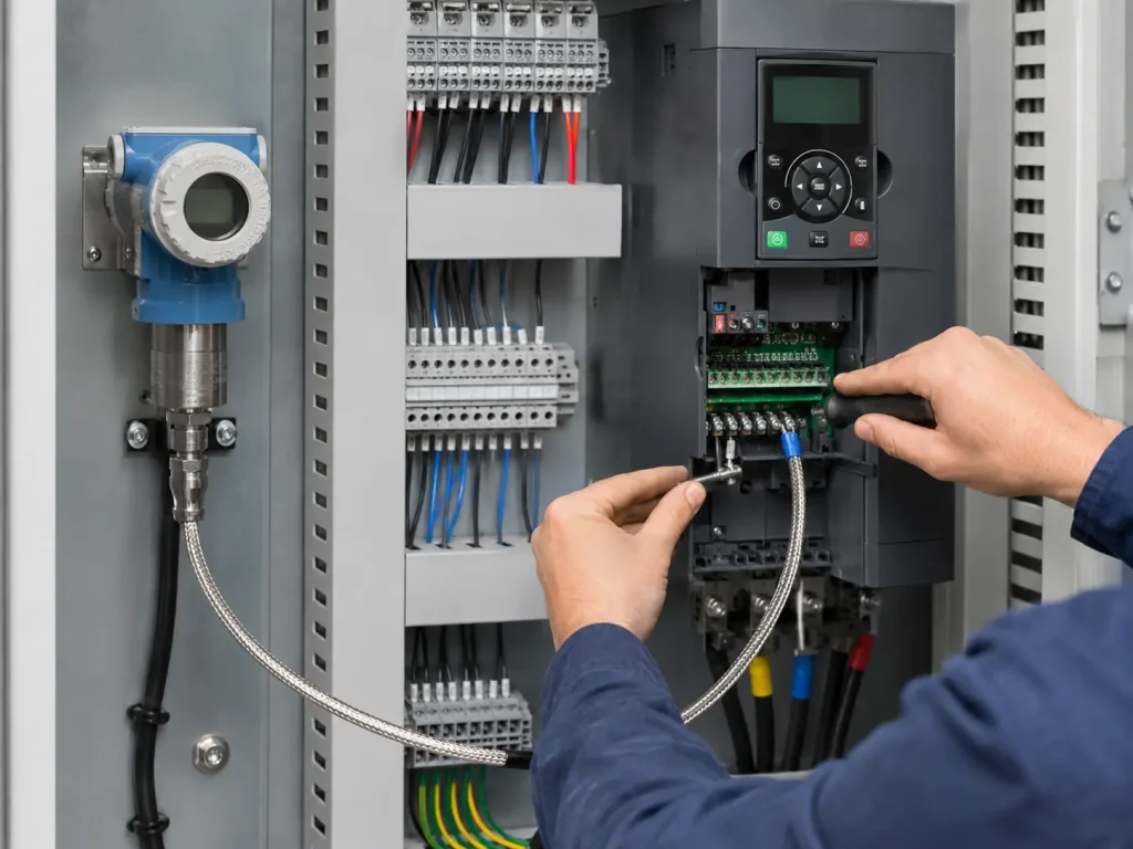 سیم‌بندی ترانسمیتر و VFD