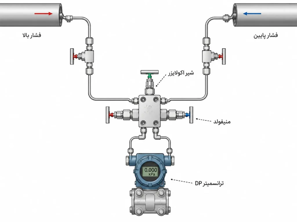 هوک آپ ترانسمیتر اختلاف فشار