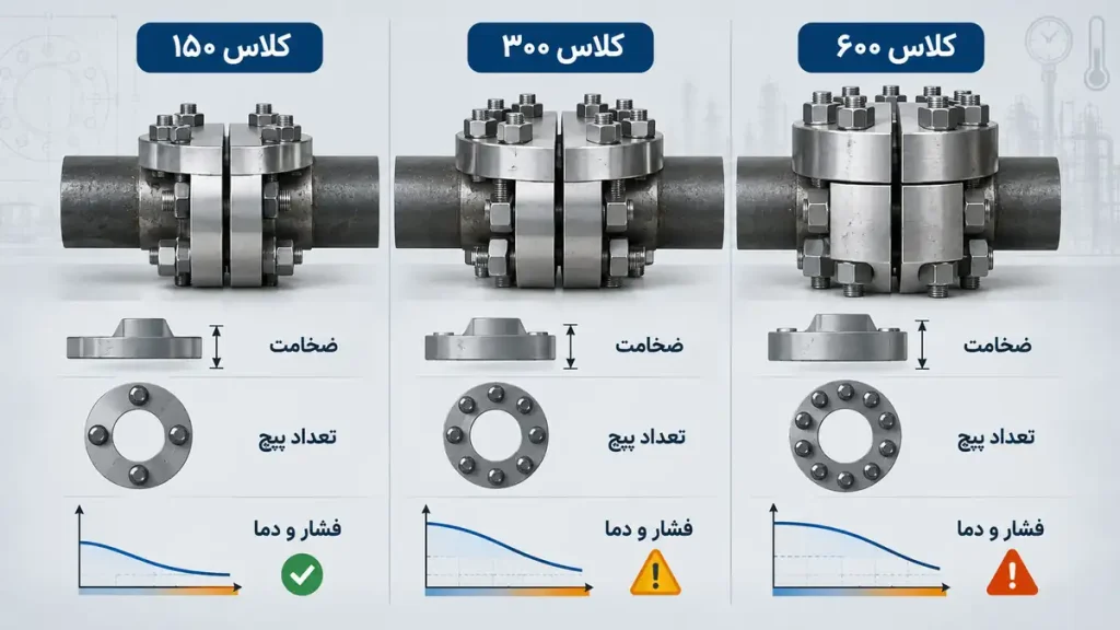 مقایسه کلاس فلنج ها